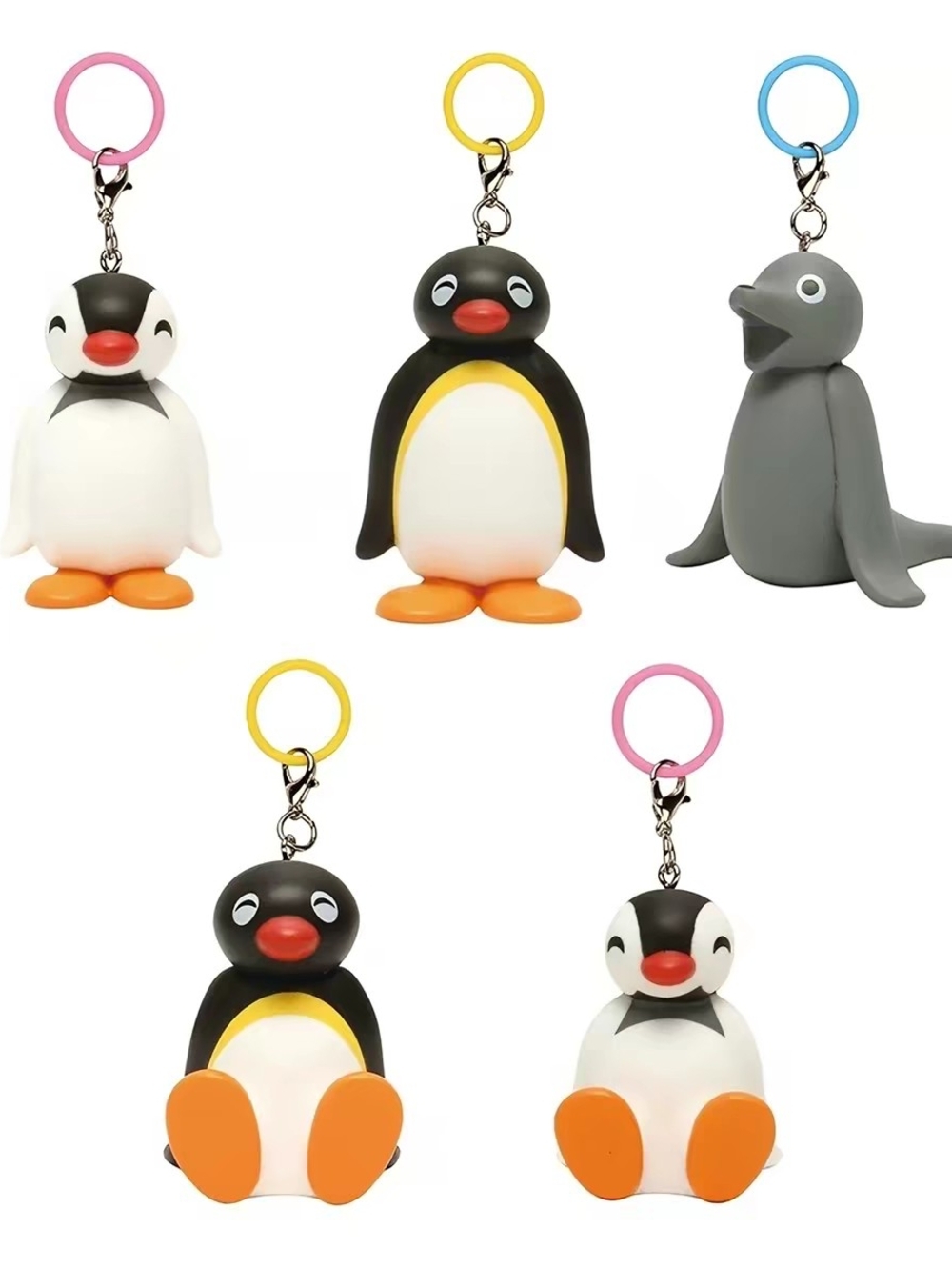 Pingu & Friends Keychain Set, New Without Tag, Pingu Pinga Robby Set Of 5
